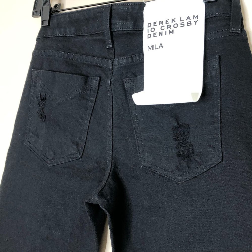 Derek Lam 10 Crosby Denim Mila Patchwork Girlfriend Jeans - Picture 9 of 16